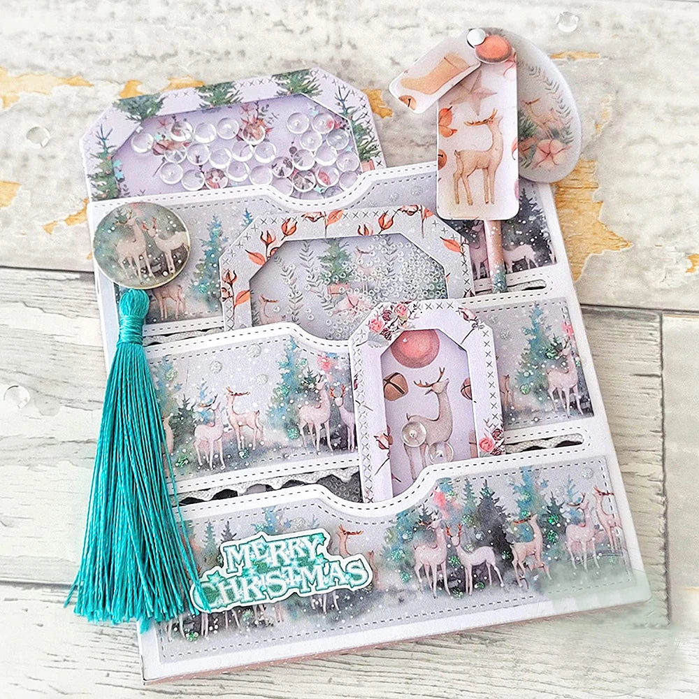 Hign-concerned Stitched Slots Pocket Cutting Dies For DIY Card Making