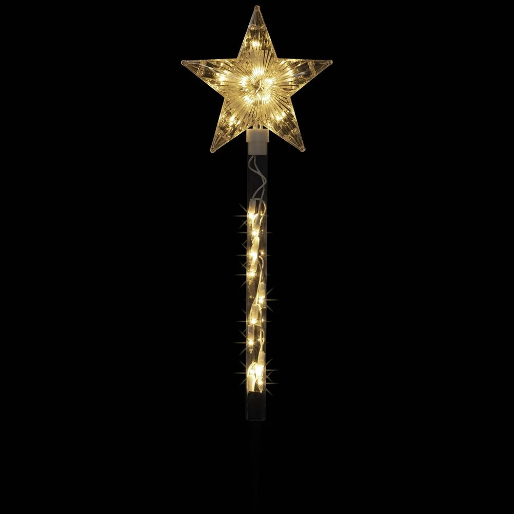 XMSJ Lighted Star Christmas Pathway Markers 4 Count LED Outdoor