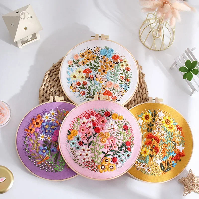 Choice 4pcs DIY Embroidery Kit Cross Stitch Set For Beginners
