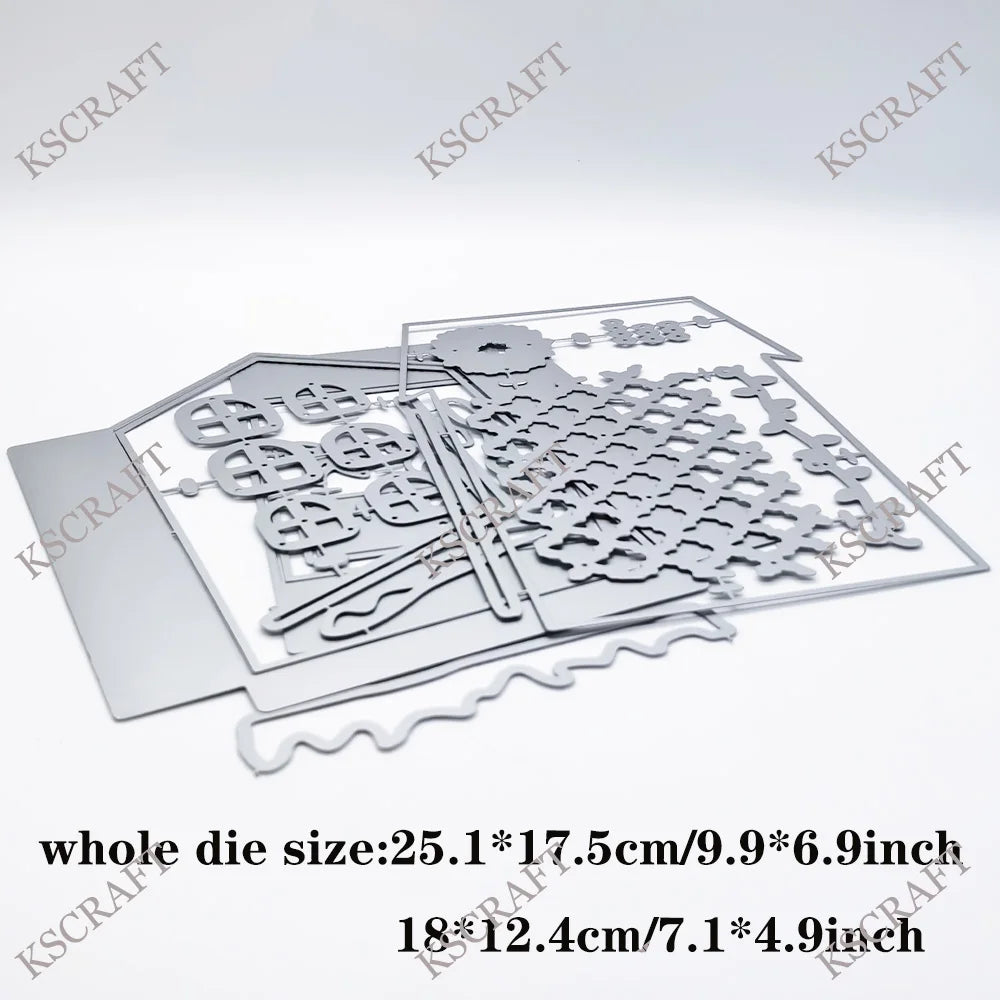 KSCRAFT Christmas House Pockets Die Cutting Dies And Stencils Set