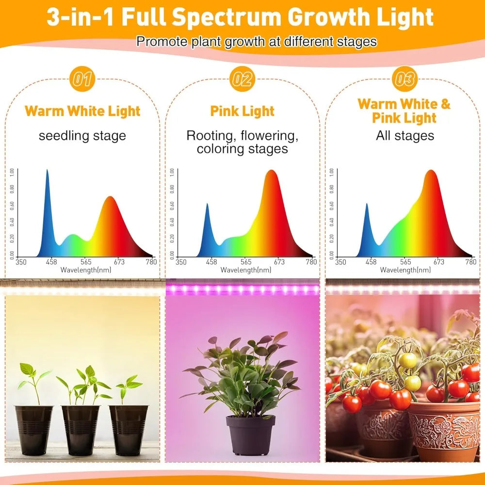 High-concerned Plant Shelf With Grow Lights 6-Tier LED Indoor Greenhouse