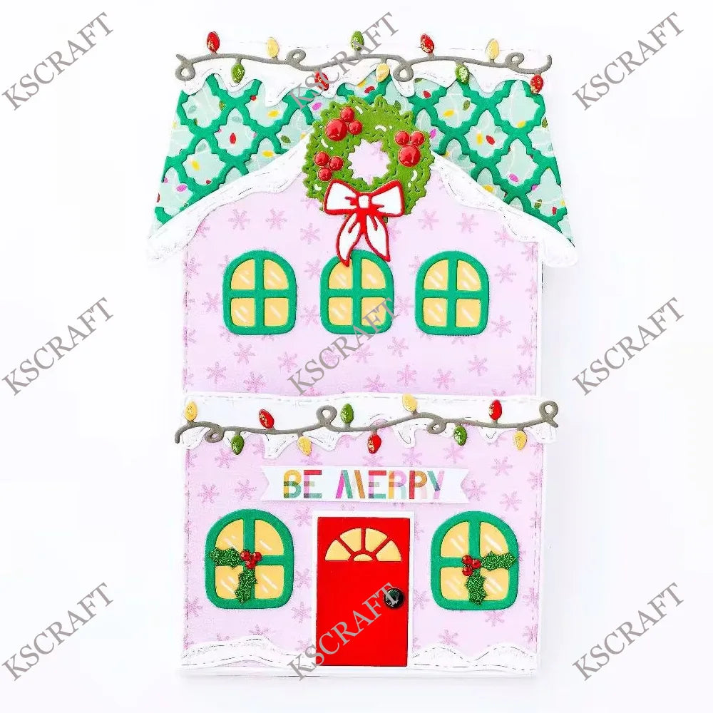 KSCRAFT Christmas House Pockets Die Cutting Dies And Stencils Set