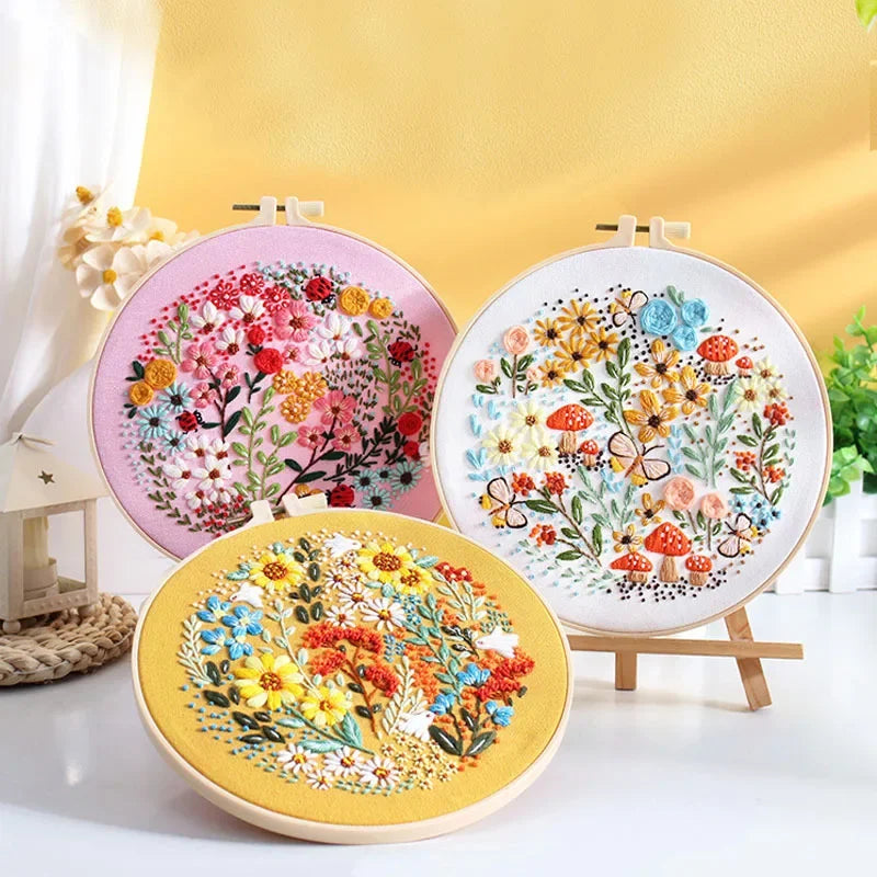 Choice 4pcs DIY Embroidery Kit Cross Stitch Set For Beginners