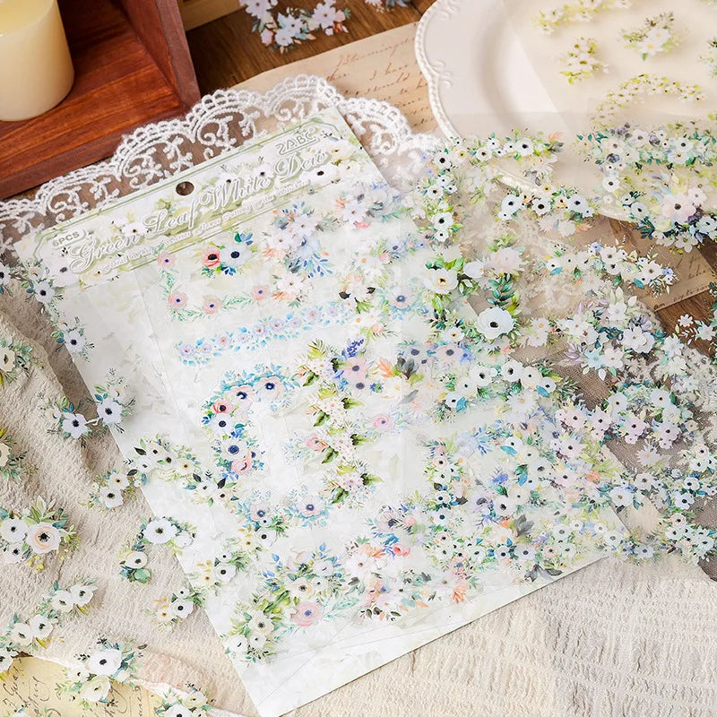 High-concerned Flower Stickers Set for Scrapbooking and Journaling