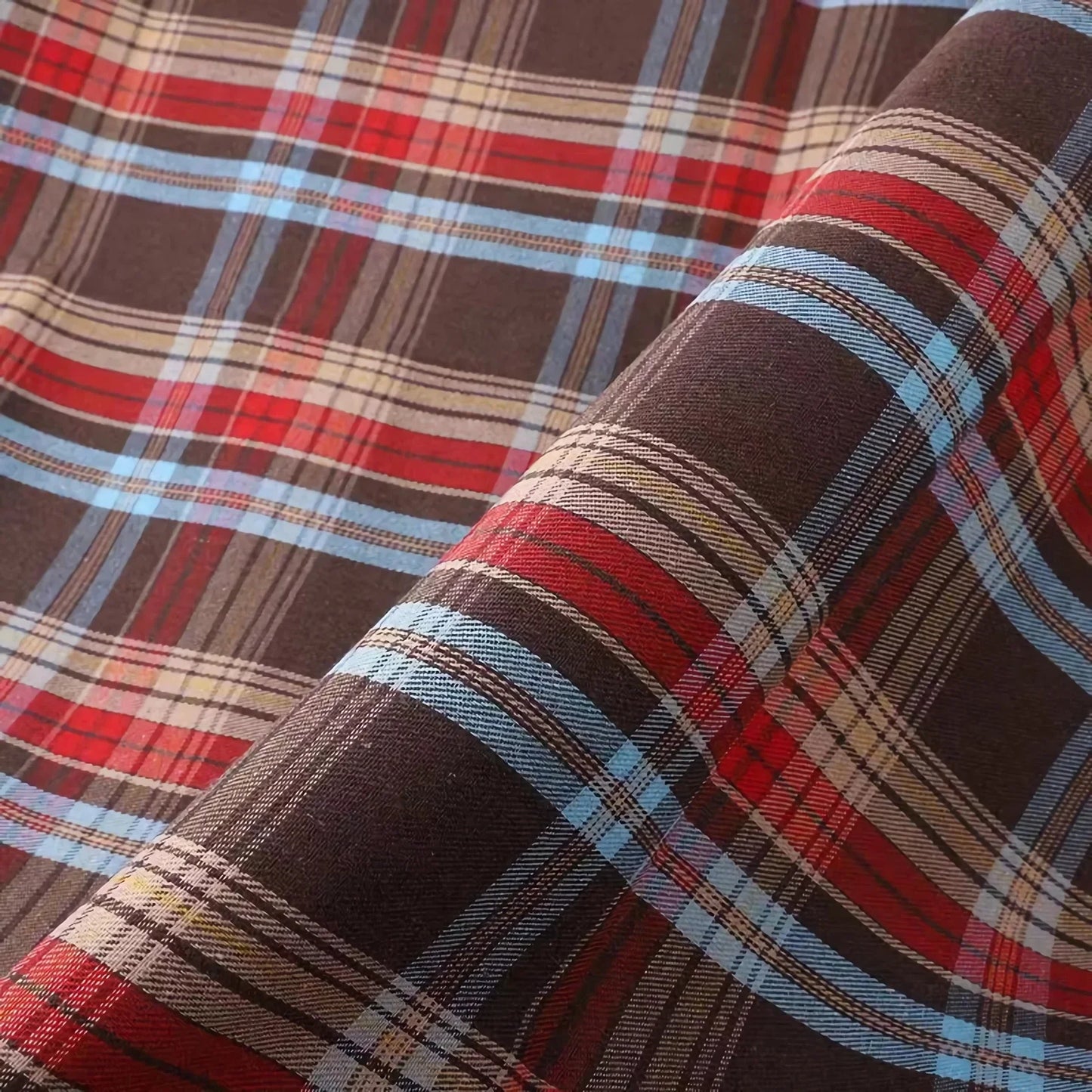 HenanChoice Buffalo Plaid Fabric Christmas Polyester Cotton