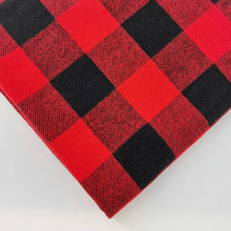 HenanChoice Buffalo Plaid Fabric Christmas Polyester Cotton