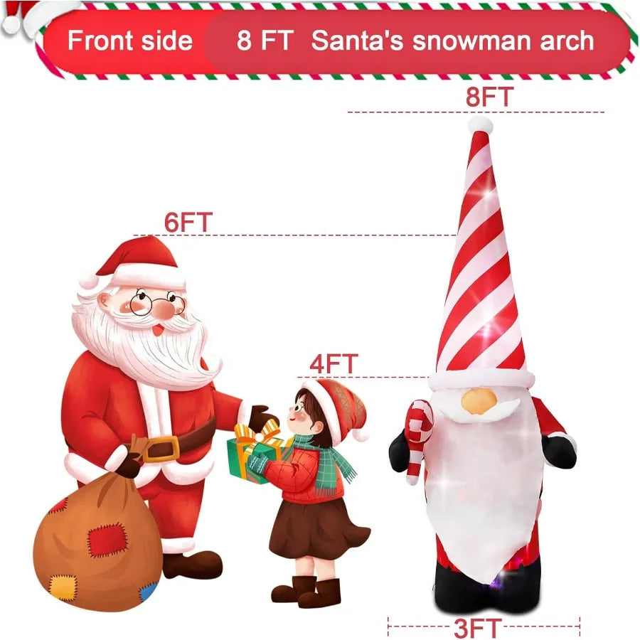 Hign-concerned Christmas Inflatable Outdoor Dwarf With Hat LED Lights