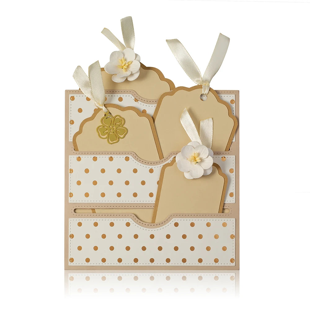 Hign-concerned Stitched Slots Pocket Cutting Dies For DIY Card Making