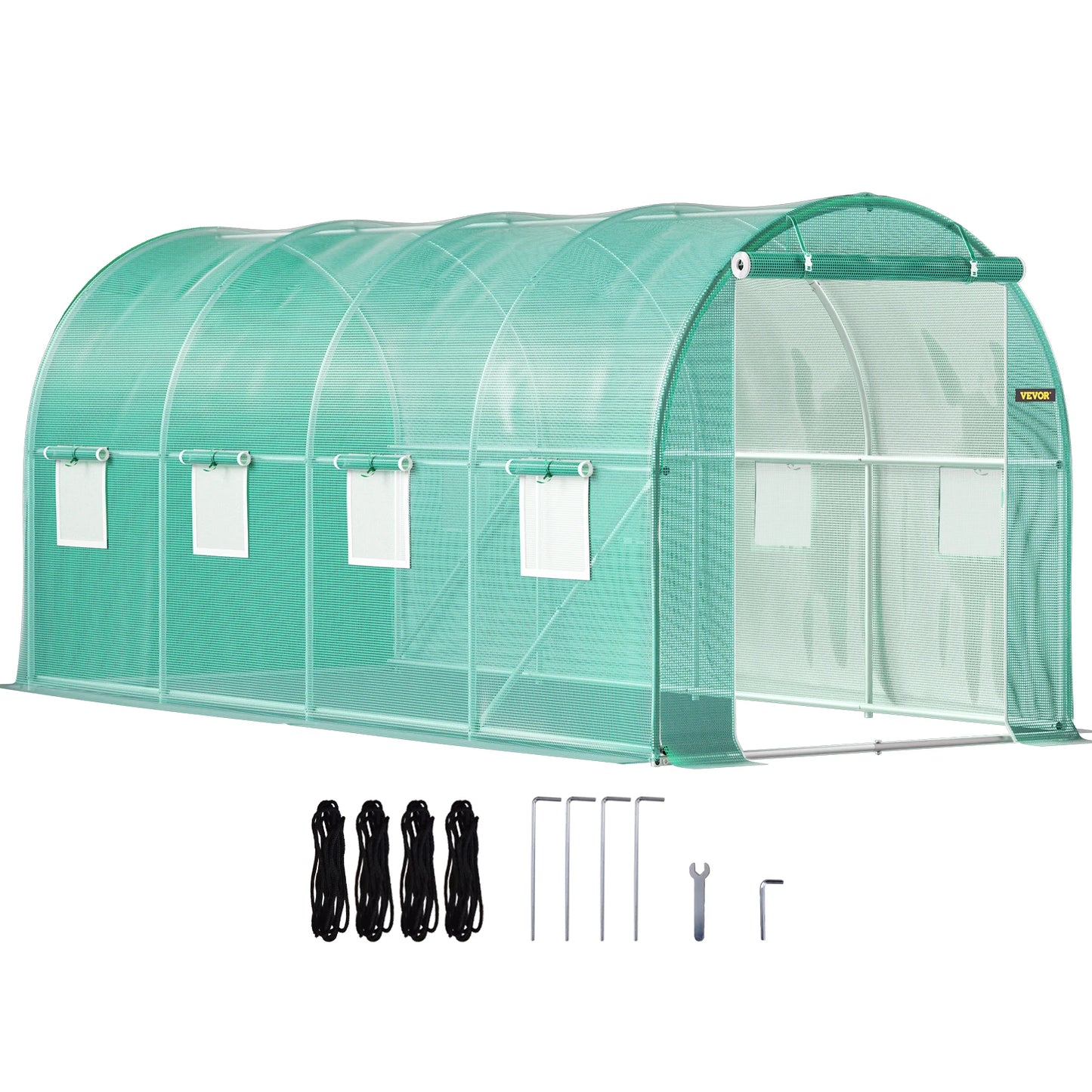 SucceBuy Walk-In Tunnel Greenhouse With Galvanized Frame And Waterproof Cover