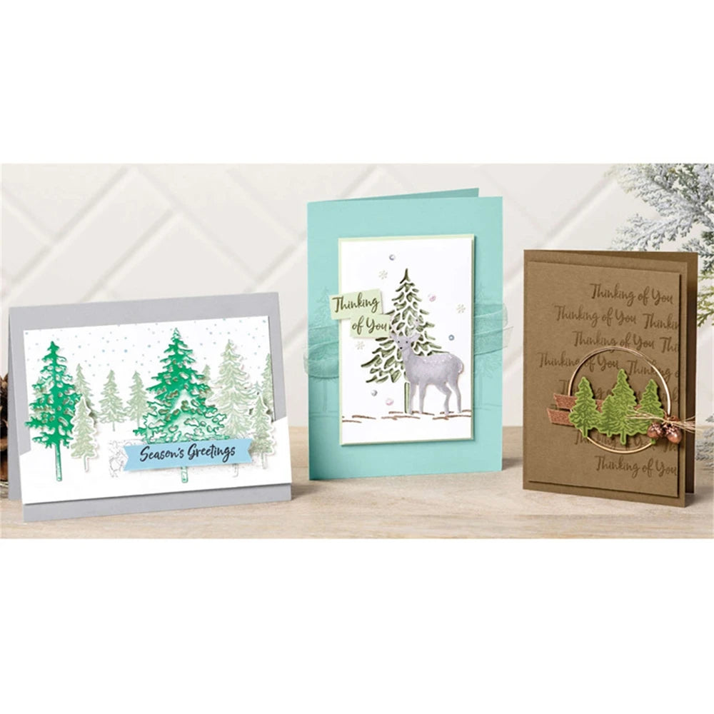 Hign-concerned Christmas Tree Clear Stamps And Cutting Dies Set
