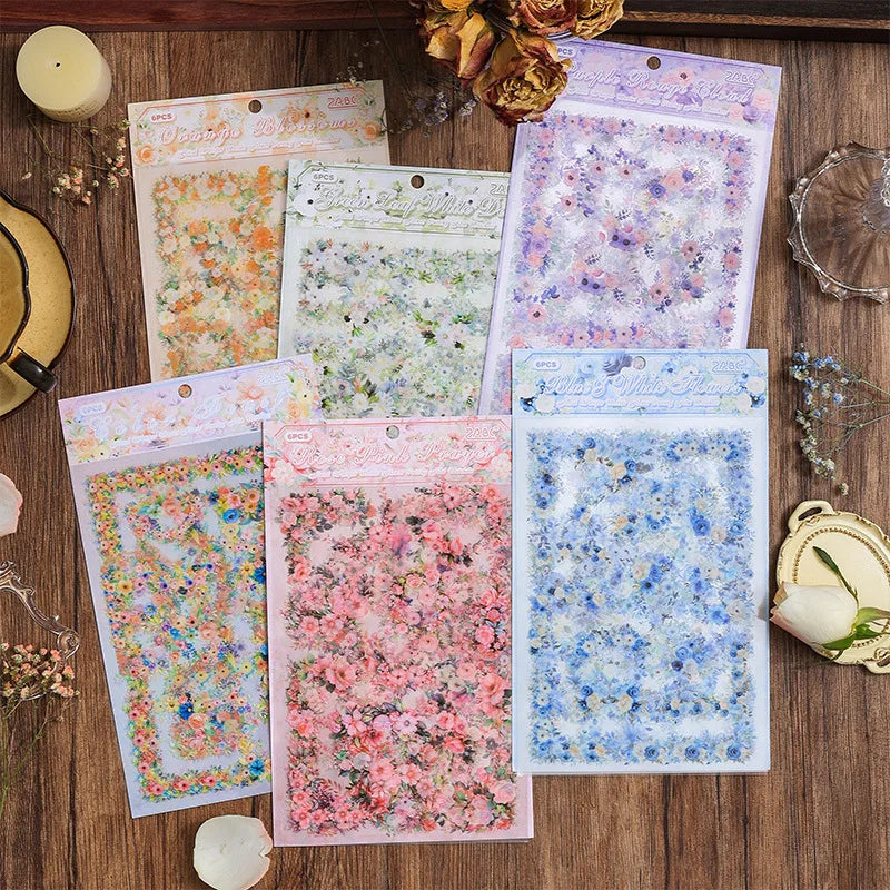 High-concerned Flower Stickers Set for Scrapbooking and Journaling