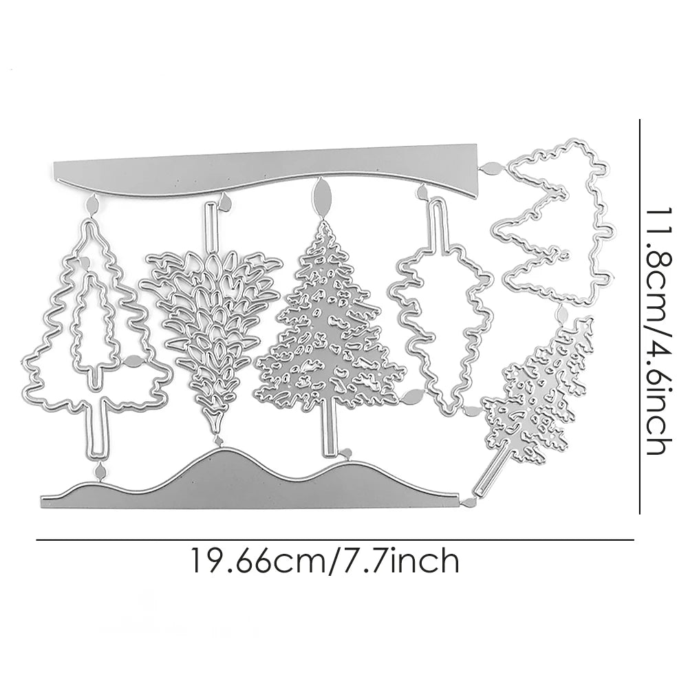 Hign-concerned Christmas Tree Clear Stamps And Cutting Dies Set