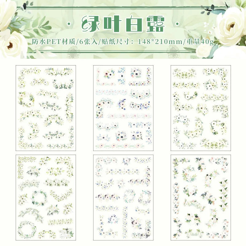 High Concerned Flower Stickers Set for Scrapbooking Journaling