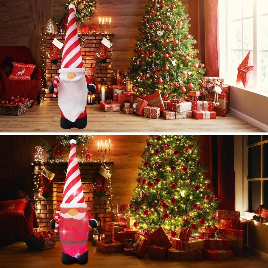 Hign-concerned Christmas Inflatable Outdoor Dwarf With Hat LED Lights