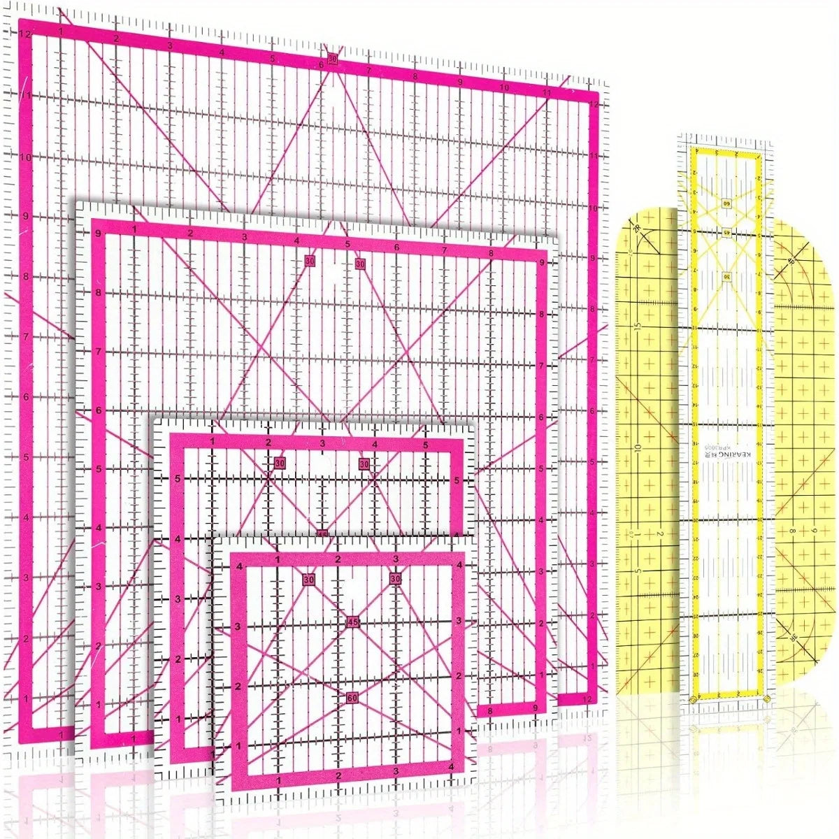 Choice Acrylic Square Quilting Rulers Set of 4 Pieces