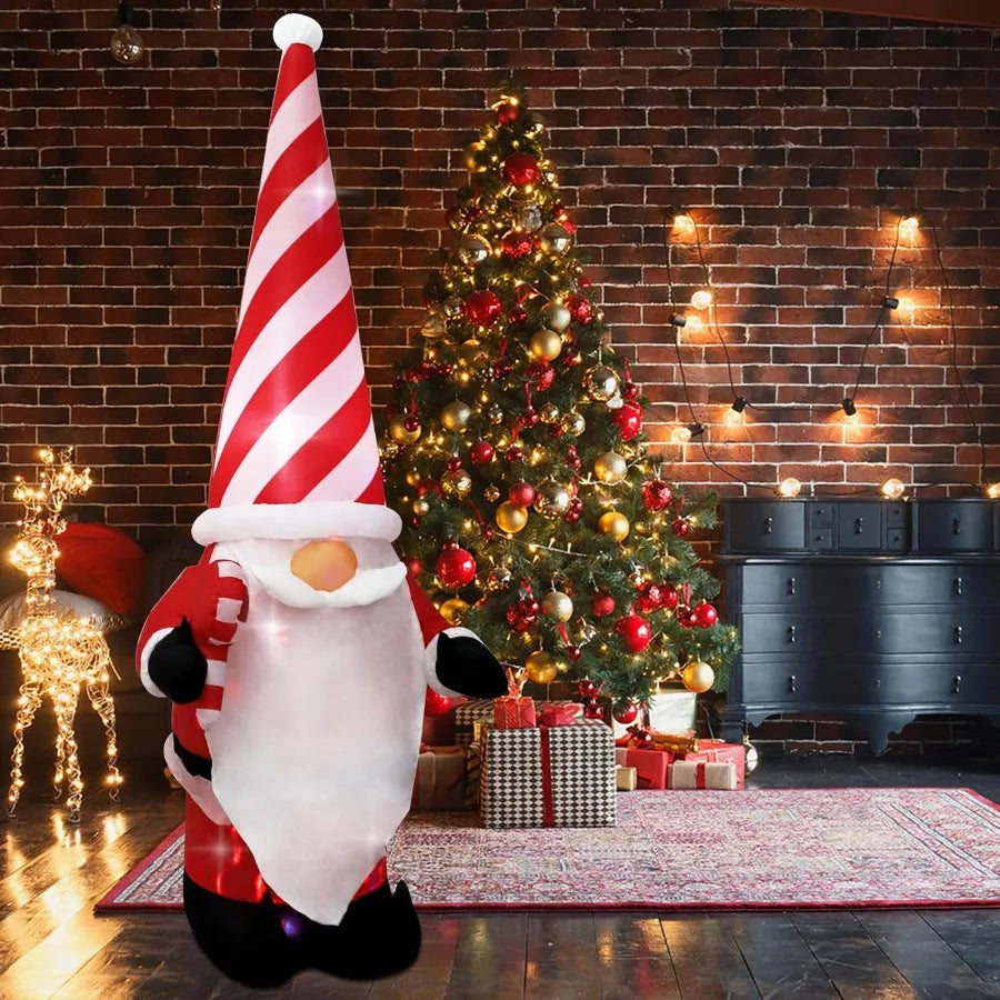 Hign-concerned Christmas Inflatable Outdoor Dwarf With Hat LED Lights