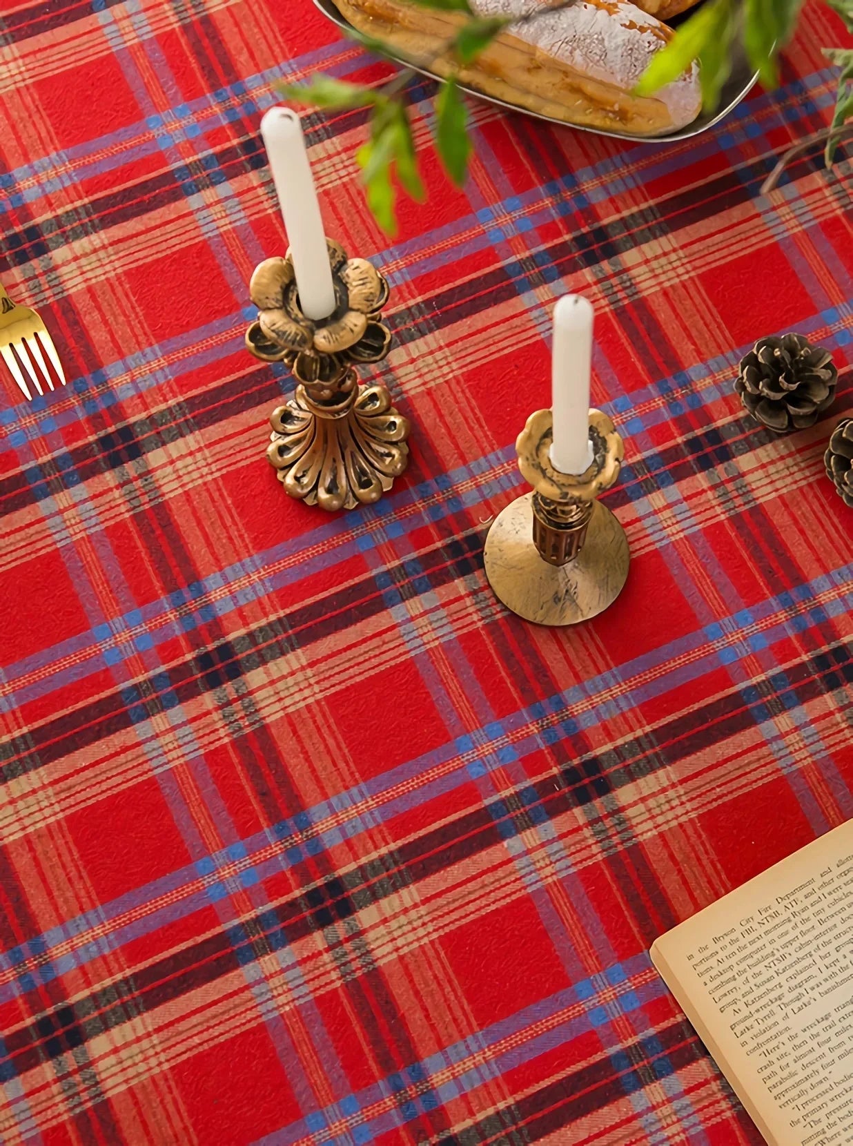 HenanChoice Buffalo Plaid Fabric Christmas Polyester Cotton