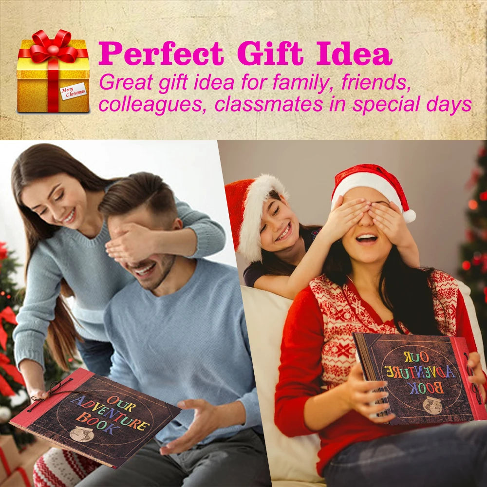 Cover Our Adventure Scrapbook Album 60 Pages Hard Cover