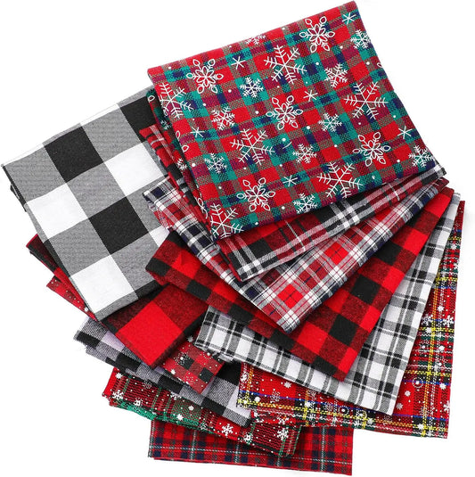 HenanChoice Buffalo Plaid Fabric Christmas Polyester Cotton